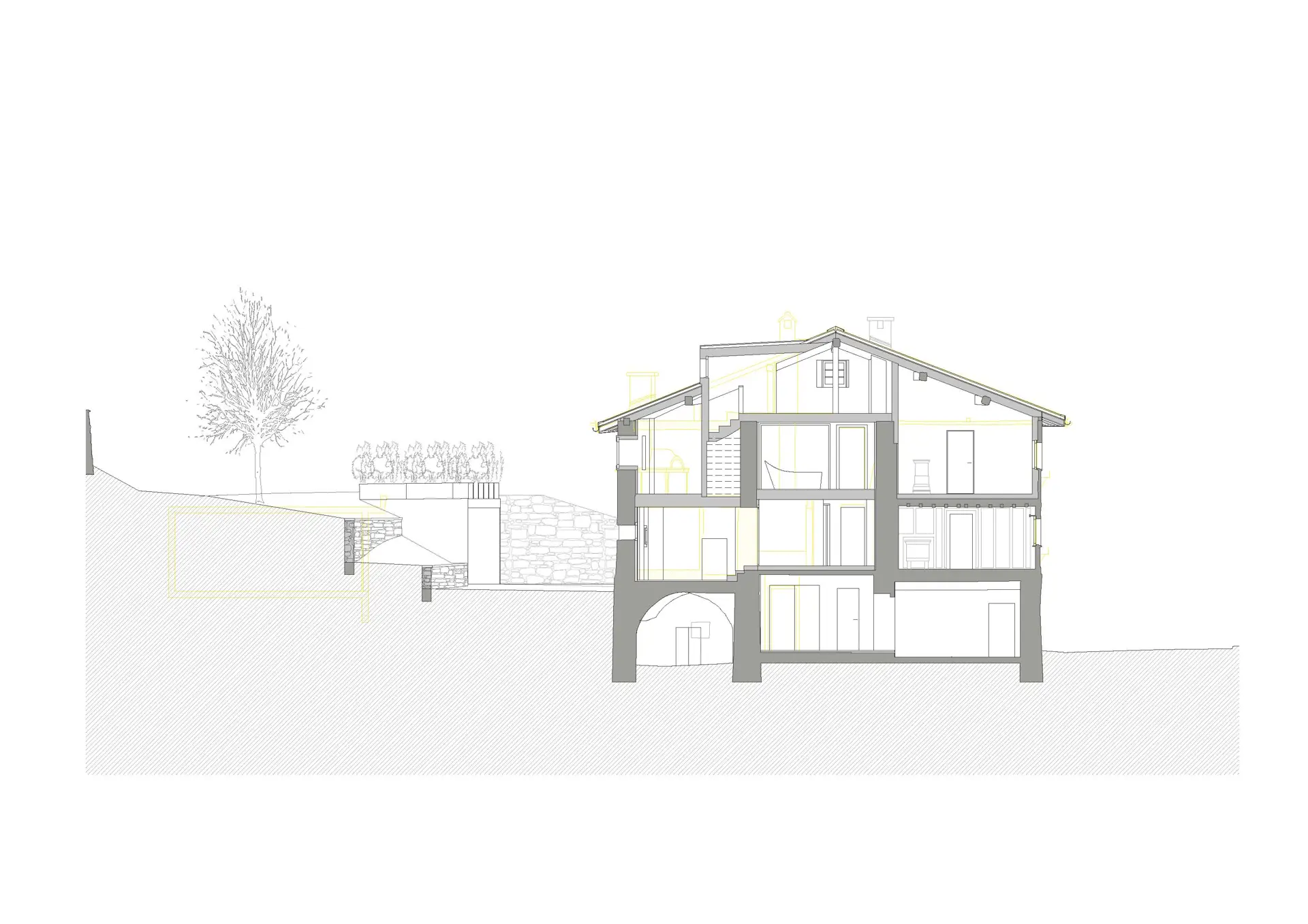 42_Sanierung und Umbau Wohnhaus Canossa mit Stall_Via principala Laax_Schnitt 2